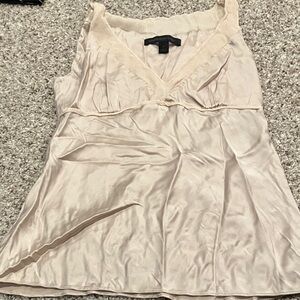 Express Design Studio - Elegant Tan Women's Sleeveless Blouse - Medium